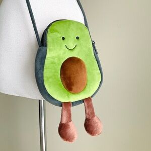 Cute Jellycat-like Avocado Plush Crossbody Bag - Green